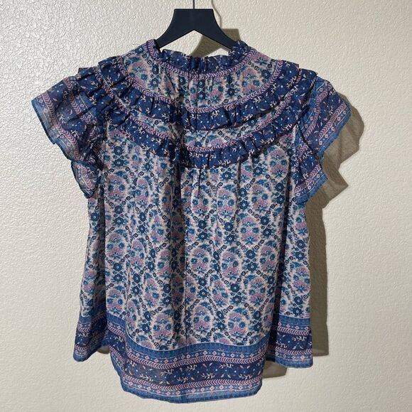 Sea New York Blue and Pink Patterned Blouse - Picture 2 of 6